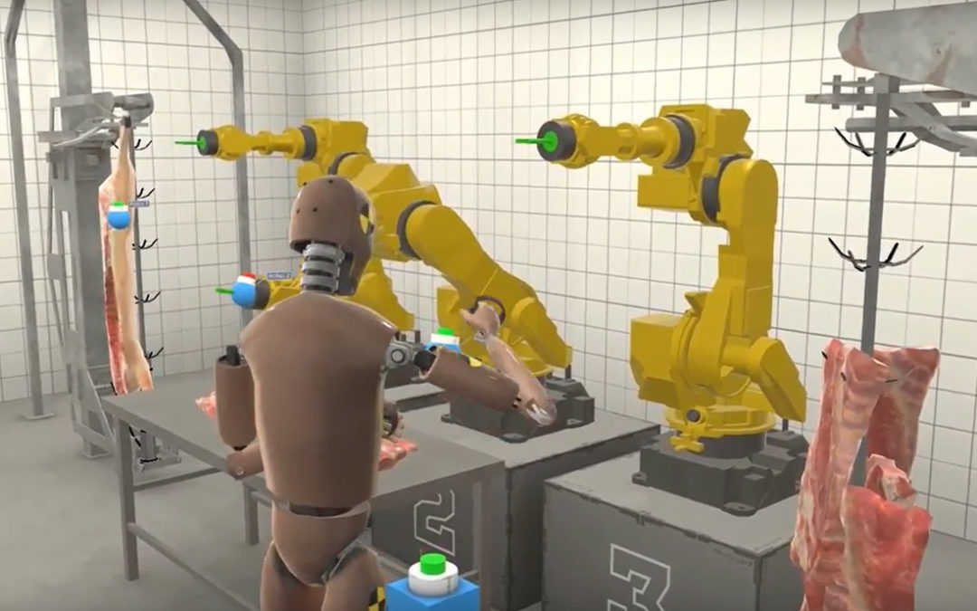 VR simulation of augmented cellular meat production