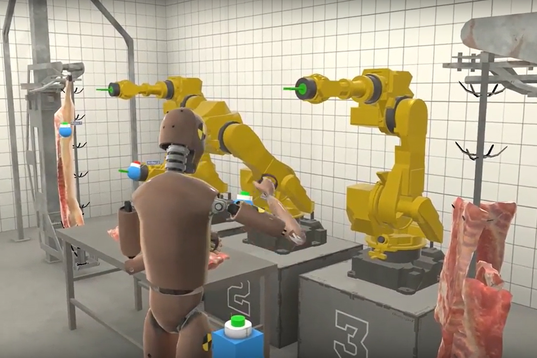 VR simulation af forstærket cellulær kødproduktion