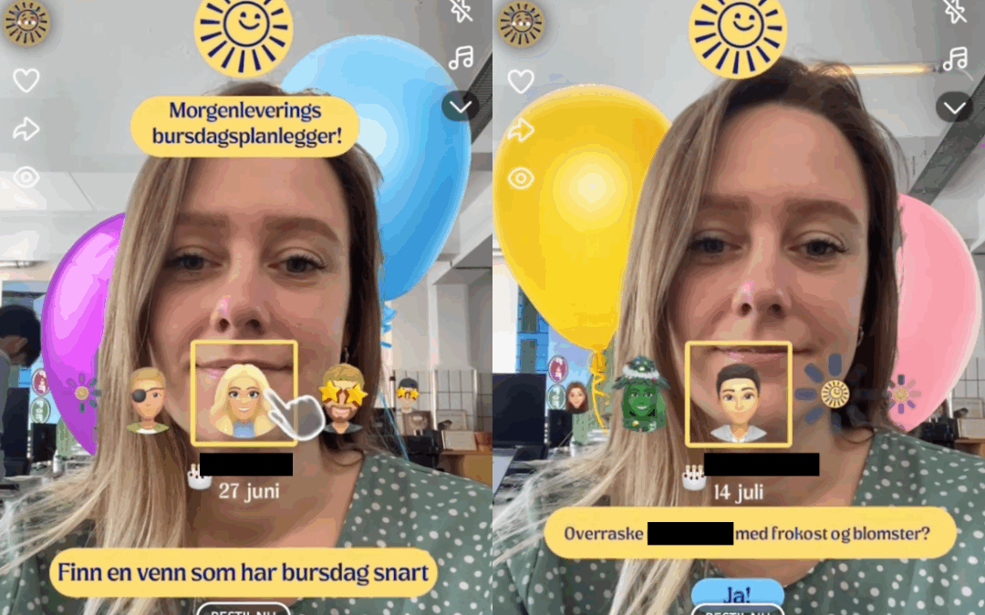 Birthdayplanner lense in Snapchat